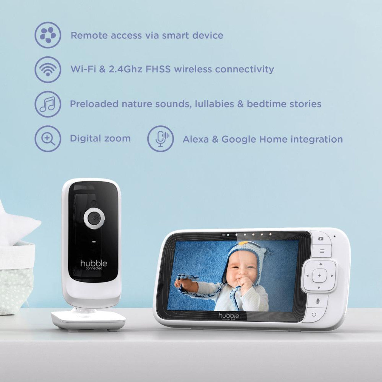 Hubble Nursery Pal Link Premium 5″ Smart Video Baby Monitor