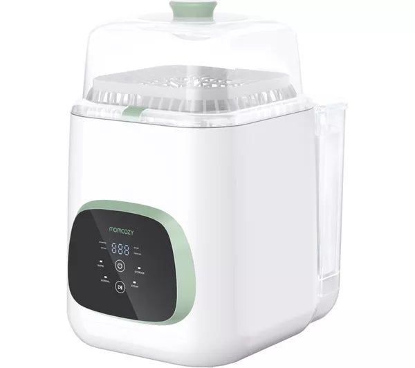 MOMCOZY KleanPal Pro Baby Bottle Washer, Steriliser & Dryer - White & Green