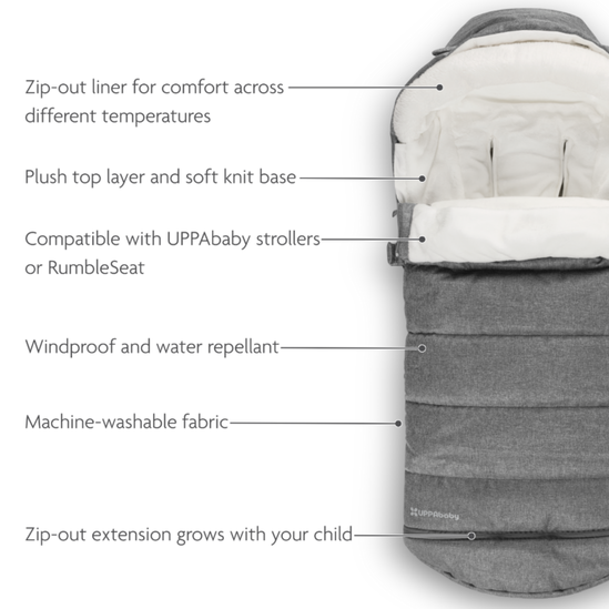Uppababy Footmuff Vista Cozy Ganoosh - Greyson