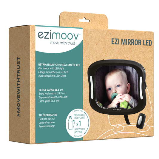 EZIMOOV Baby Car Mirror with LED Light