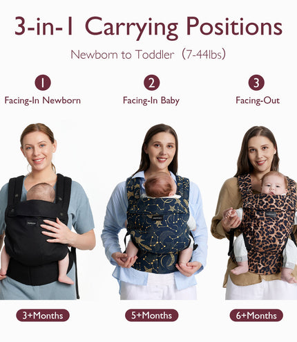 Momcozy Baby Carrier Cotton Black