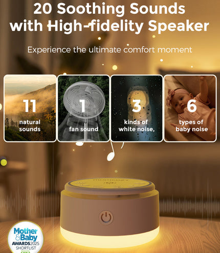 Momcozy Baby Sound Machine - Long Battery Life (Warm Light)