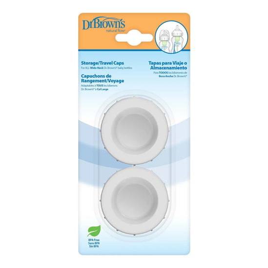 Dr. Brown's Natural Flow Wide-Neck Storage/Travel Caps, 2-Pack