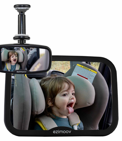 Ezimoov Ezi Mirror Pack - Clip-On Rear View Mirror & Large Mirror