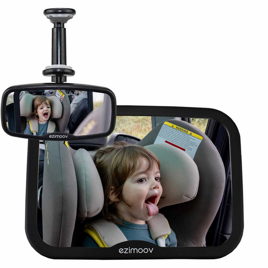 Ezimoov Ezi Mirror Pack - Clip-On Rear View Mirror & Large Mirror