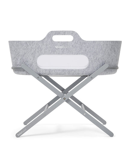 SnuzBaskit Moses Basket and Stand - Light Grey/Dove view 1