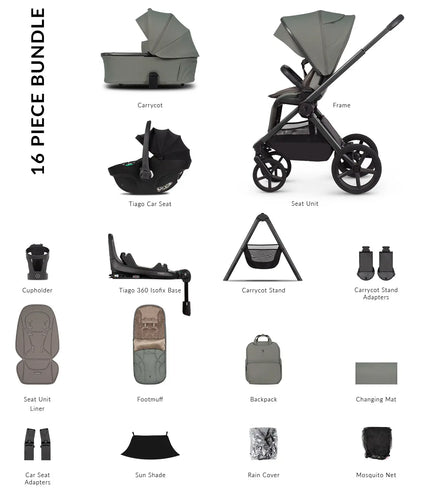 Venicci Upline 3 Ultimate Travel System Bundle - Aloe