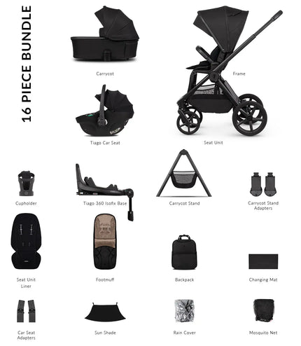 Venicci Upline 3 Ultimate Travel System Bundle - Onyx