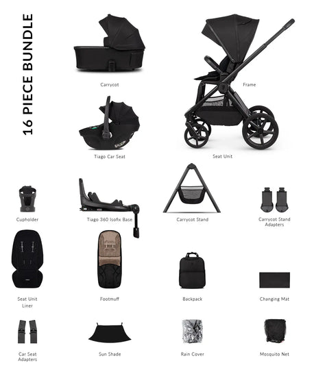 Venicci Upline 3 Ultimate Travel System Bundle - Onyx