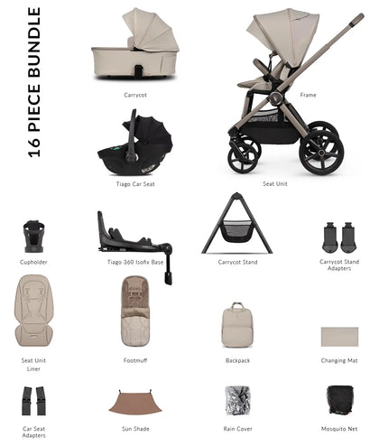 Venicci Upline 3 Ultimate Travel System Bundle - Pebble