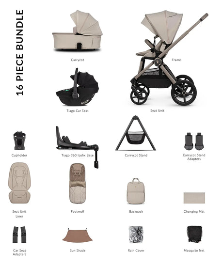 Venicci Upline 3 Ultimate Travel System Bundle - Pebble
