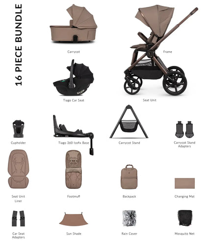 Venicci Upline 3 Ultimate Travel System Bundle - Sand