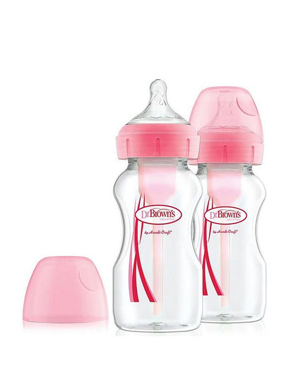 DR BROWN'S Options + 2Pk Bottle Wide Neck 270Ml Pink