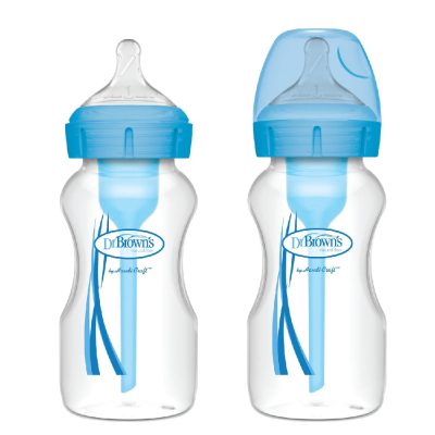 DR BROWN'S Options + 2Pk Bottle Wide Neck 270Ml Blue