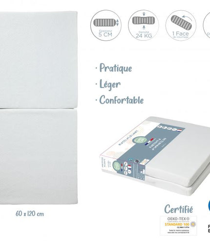Babycalin Folding Cot Mattress 120 x 60cm