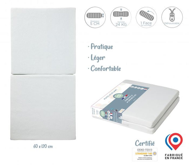 Babycalin Folding Cot Mattress 120 x 60cm