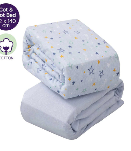 Jersey Cotton Fitted Sheets One Size for Cot and Cot Bed