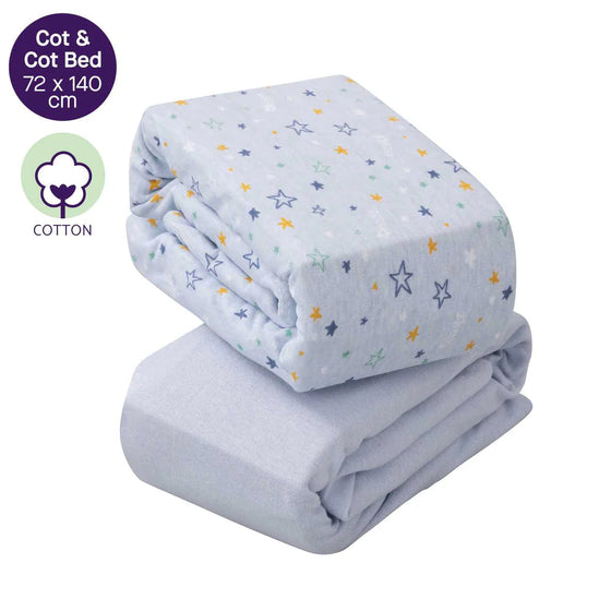 Jersey Cotton Fitted Sheets One Size for Cot and Cot Bed