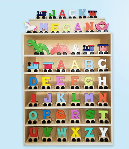 Colored wooden letter Train
