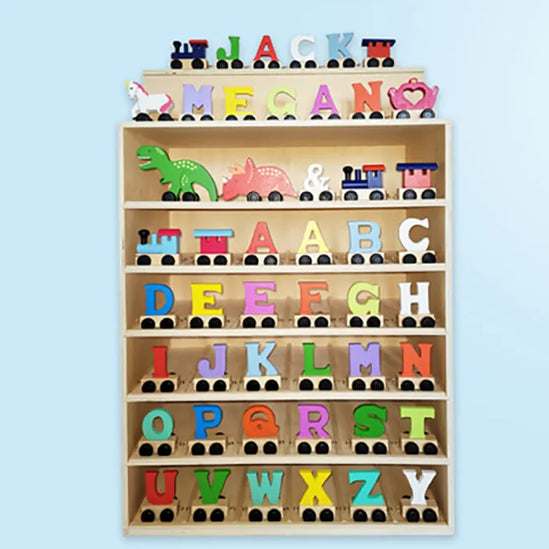 Colored wooden letter Train