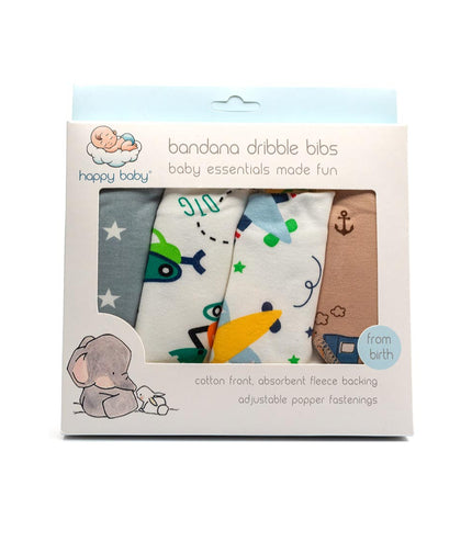 Happy baby Bandanna bibs planes & trains
