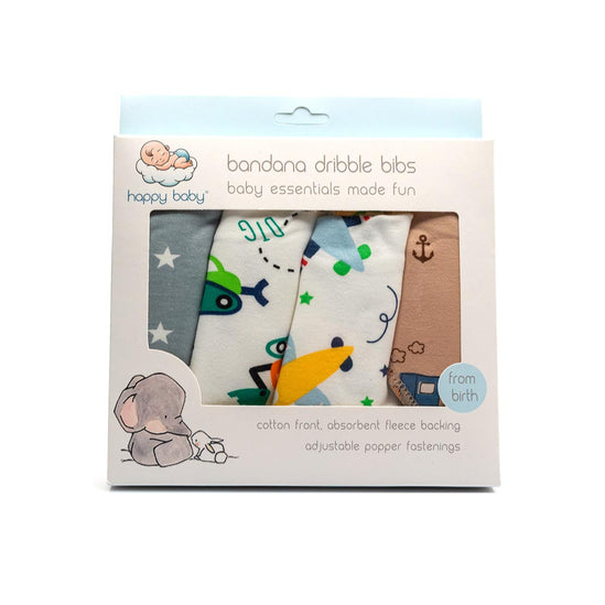 Happy baby Bandanna bibs planes & trains