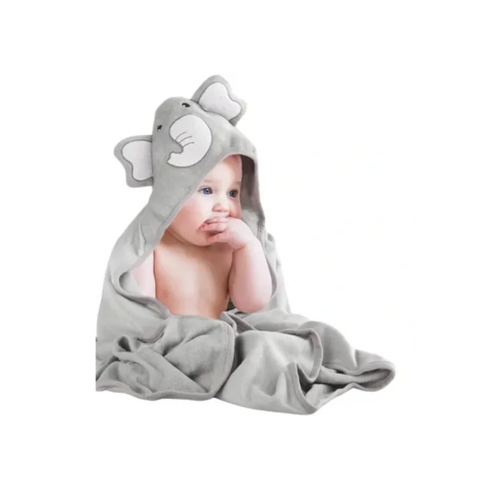Momcozy Baby Hooded Towel - 2x Hooded Towels & 6 Washcloths Grey/White