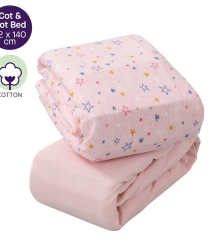 Jersey Cotton Fitted Sheets One Size for Cot and Cot Bed