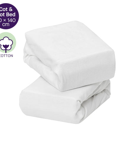 Jersey Cotton Fitted Sheets One Size for Cot and Cot Bed