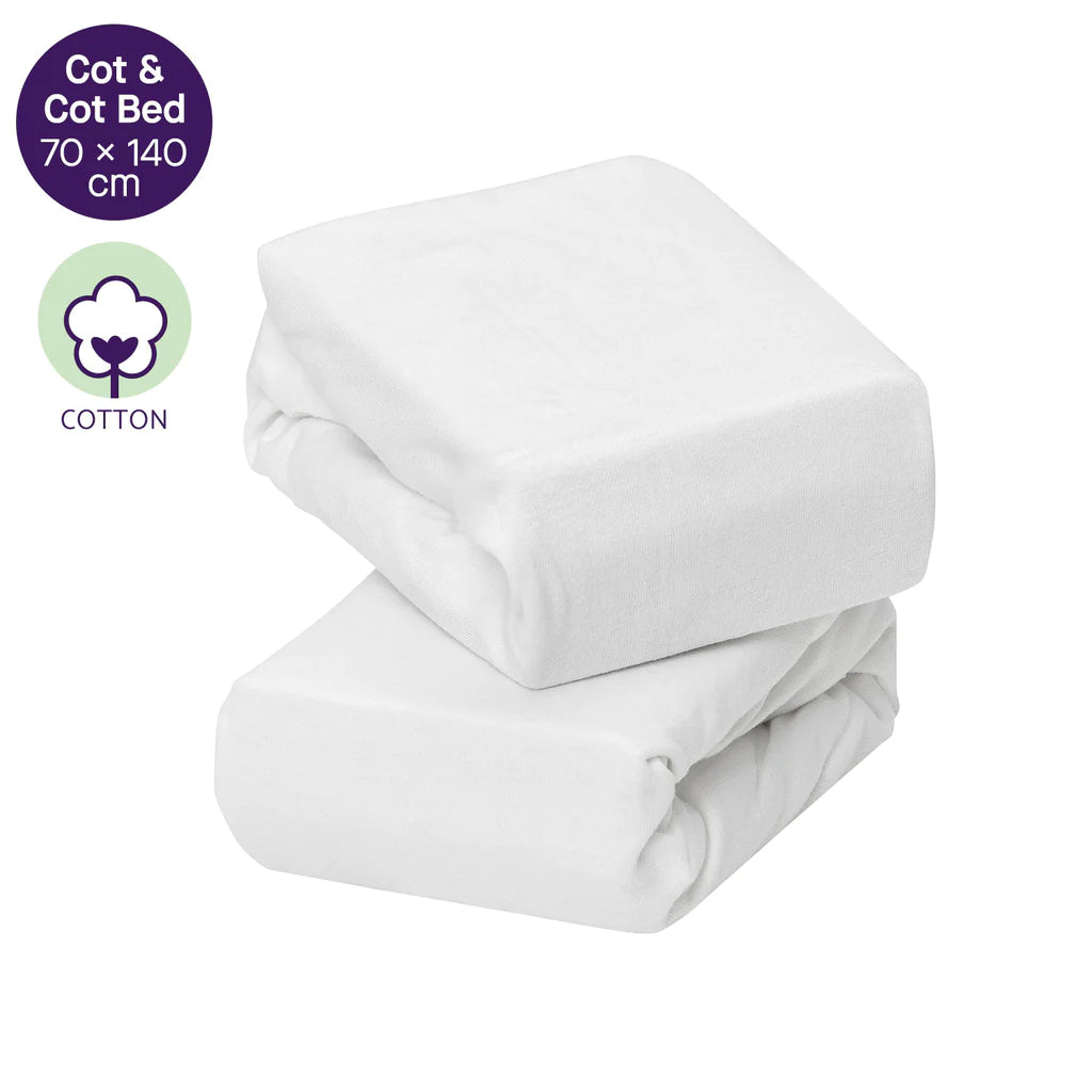 Jersey Cotton Fitted Sheets One Size for Cot and Cot Bed