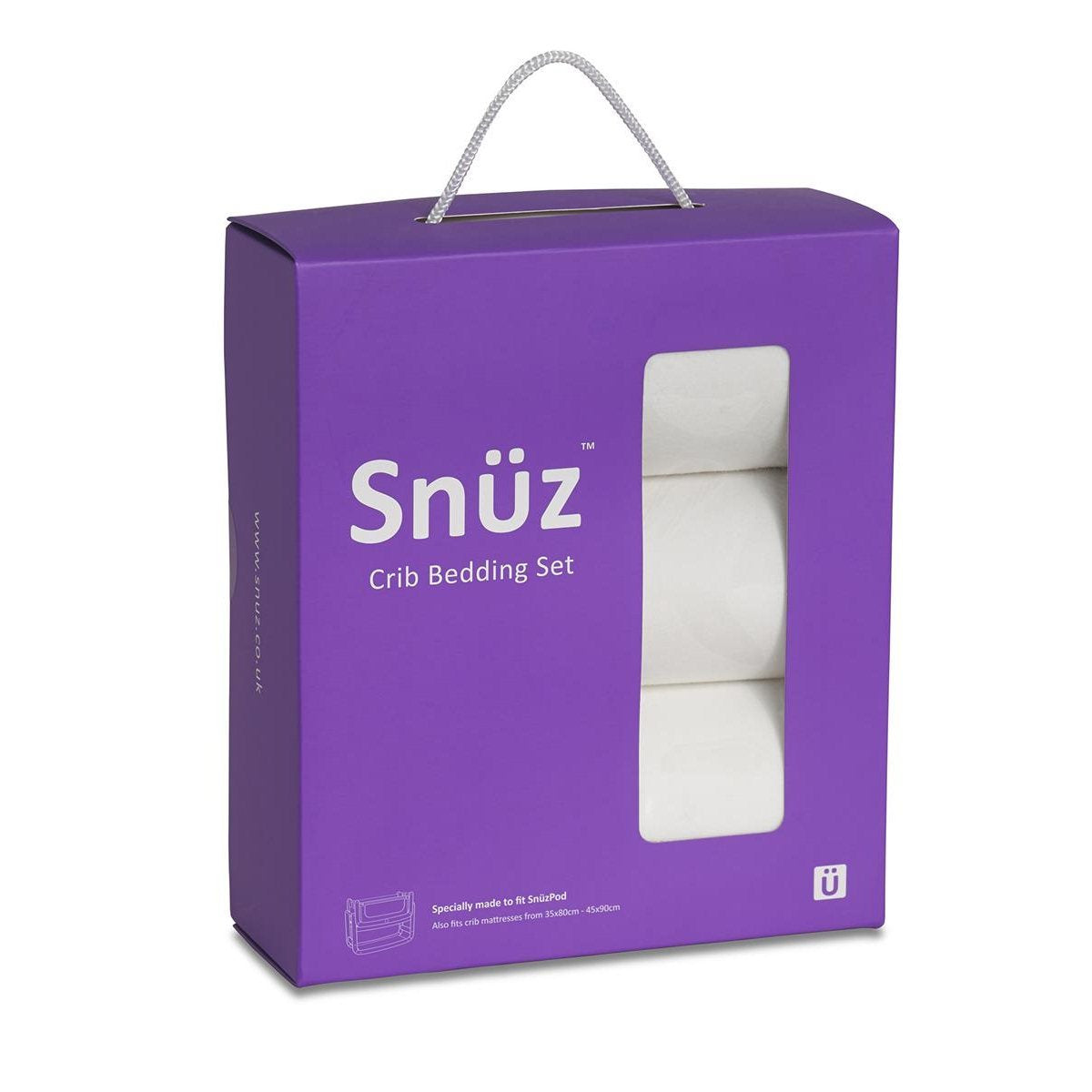 SnuzPod3 Crib Bedding Set White - Happy Baby