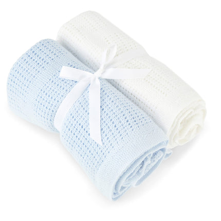 Baby Elegance 2 Pack Cellular Blanket - Happy Baby