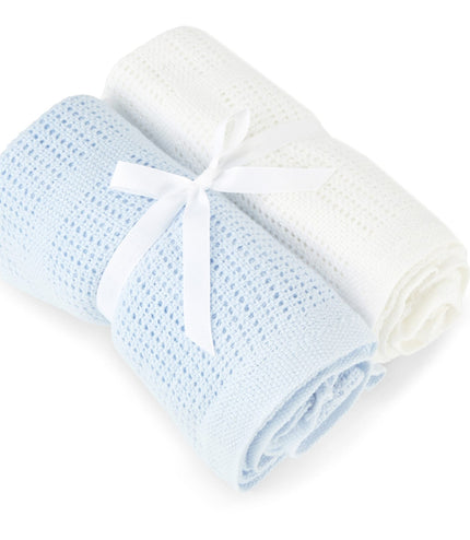 Baby Elegance 2 Pack Cellular Blanket - Happy Baby