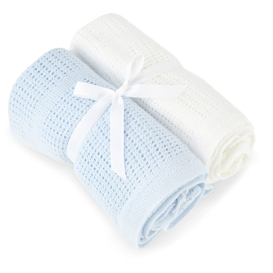 Baby Elegance 2 Pack Cellular Blanket - Happy Baby