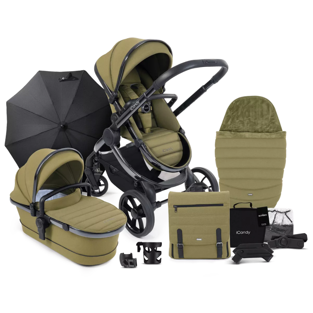 Icandy peach footmuff olive best sale
