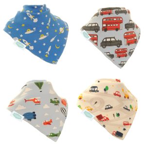 Ziggle Bandana Dribble Bib - 4 pack - Happy Baby