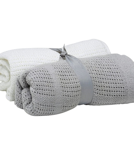 Baby Elegance 2 Pack Cellular Blanket - Happy Baby