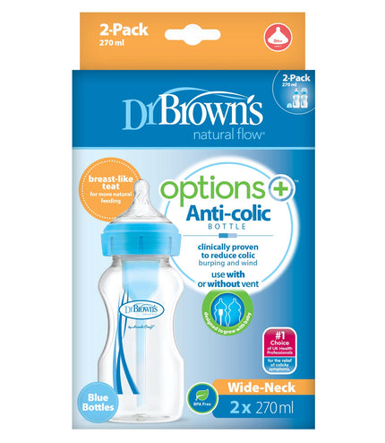 Dr Brown’s Options+ Anti-Colic 270ml Twin Pack - Happy Baby