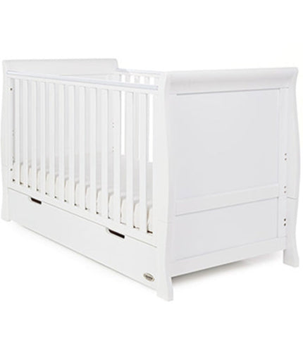 Stamford Sleigh Classic Cot Bed White - Happy Baby