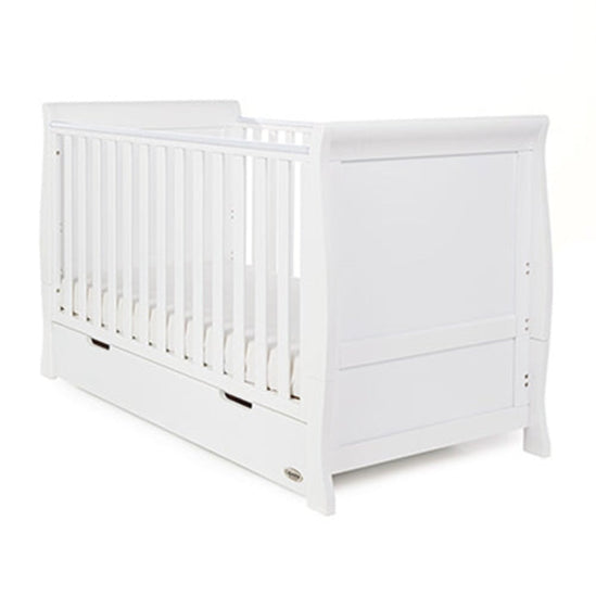 Stamford Sleigh Classic Cot Bed White - Happy Baby